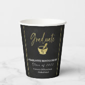 Gilded Dark Chalkboard Pharmacy School Afstuderen Papieren Bekers (Achterkant)