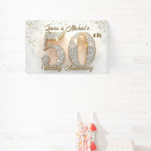 Gilded Diamond 50ste bruiloft Jubileum Spandoek (Insitu)