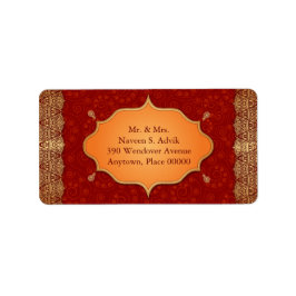 Gilded Edge Indiase Lijst Adres Etiket