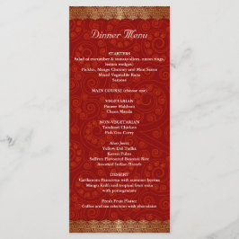 Gilded Edge Indiase Lijst bruiloft Menu