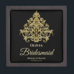 Gilded Elegance Bridesmaid Gift Box Premium Bewaar Doosje<br><div class="desc">Een prachtig en stijlvol goudembleem met bridesmaïde cadeau dat op maat is gemaakt.</div>