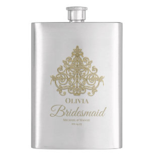 Gilded Elegance Monogrammed Classic Flask Flacon