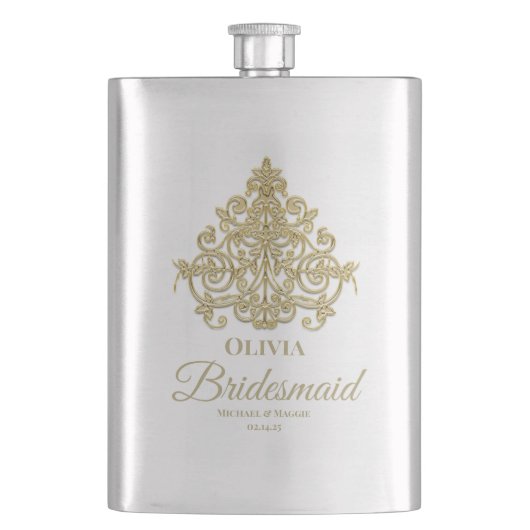Gilded Elegance Monogrammed Classic Flask Flacon (Voorkant)