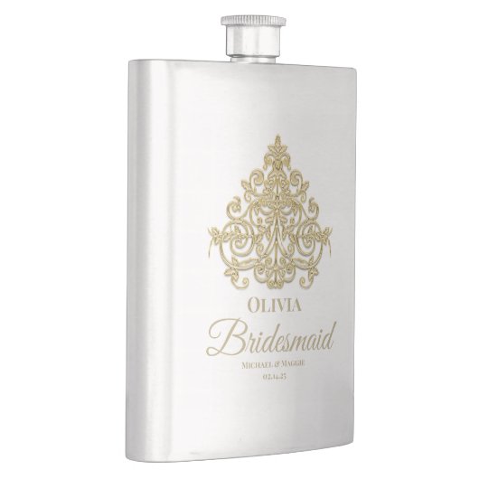 Gilded Elegance Monogrammed Classic Flask Flacon (Rechts)