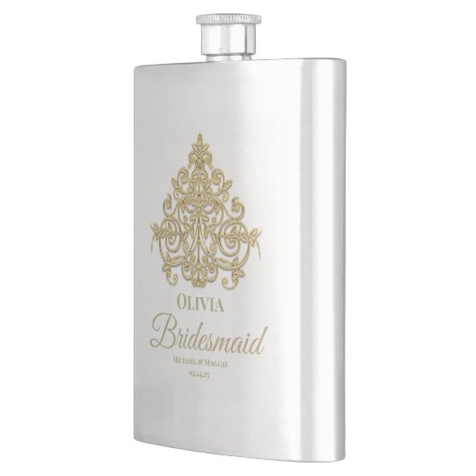 Gilded Elegance Monogrammed Classic Flask Flacon (Links)