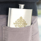 Gilded Elegance Monogrammed Classic Flask Flacon (Voorbeeld)