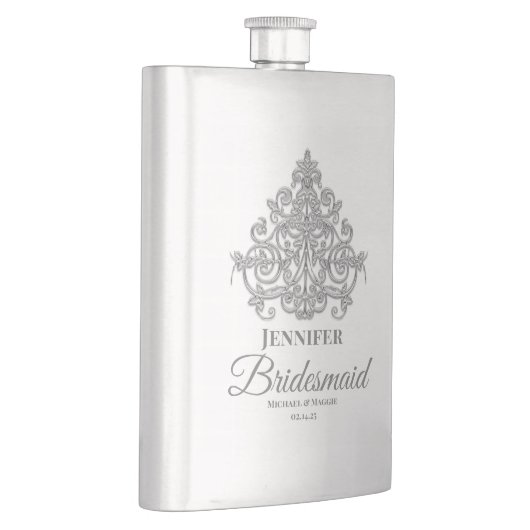 Gilded Elegance Monogrammed Classic Flask Flacon (Rechts)