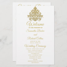 Gilded Elegance Wedding Programme