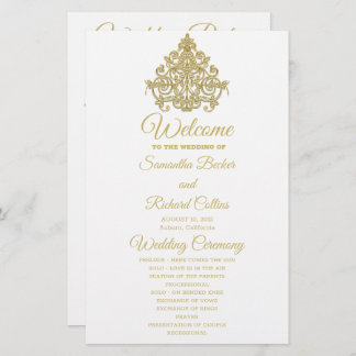 Gilded Elegance Wedding Programme