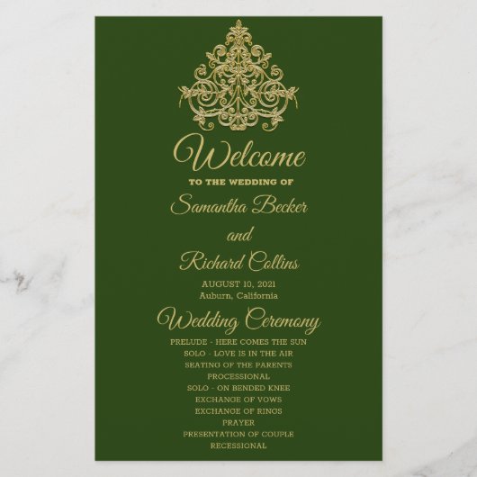 Gilded Elegance Wedding Programme (Voorkant)