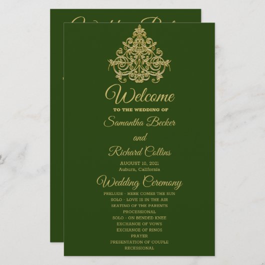 Gilded Elegance Wedding Programme (Voorkant / Achterkant)