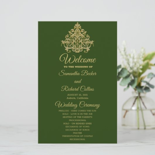 Gilded Elegance Wedding Programme (Staand voorkant)