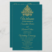 Gilded Elegance Wedding Programme (Voorkant / Achterkant)
