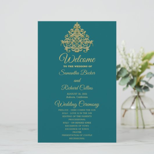 Gilded Elegance Wedding Programme (Staand voorkant)