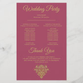 Gilded Elegance Wedding Programme (Achterkant)