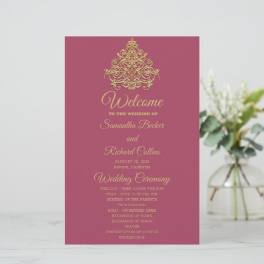 Gilded Elegance Wedding Programme (Staand voorkant)