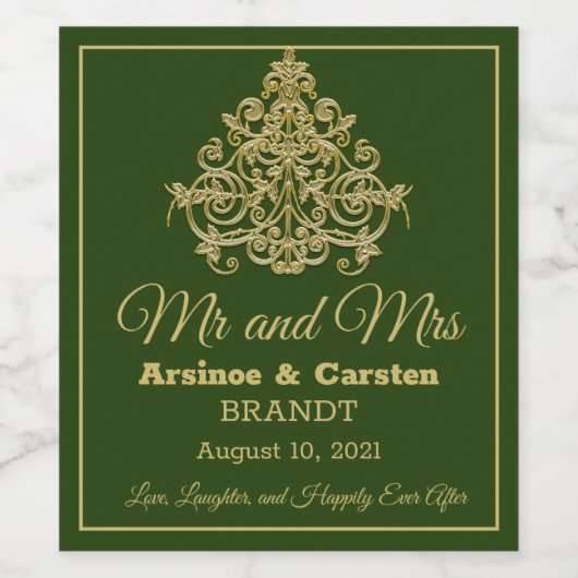 Gilded Elegance Wijn Etiket (Enkel label)