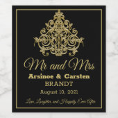 Gilded Elegance Wine Label Wijn Etiket (Enkel label)