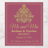 Gilded Elegance Wine Label Wijn Etiket (Enkel label)