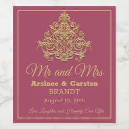 Gilded Elegance Wine Label Wijn Etiket