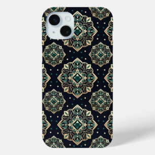 Gilded Emerald Mandala iPhone 15 Mini Hoesje