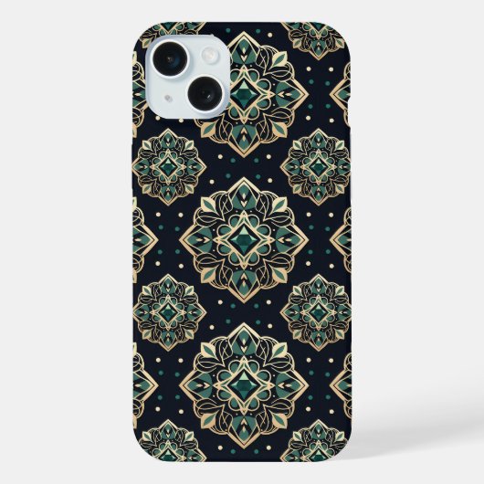 Gilded Emerald Mandala iPhone Hoesje (Achterkant)