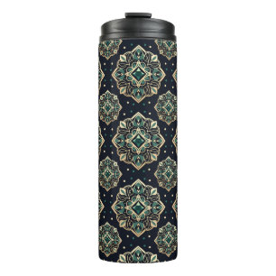 Gilded Emerald Mandala Thermosbeker
