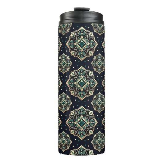 Gilded Emerald Mandala Thermosbeker (Voorkant)