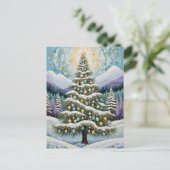 Gilded Evergreen Feestdagenkaart (Staand voorkant)