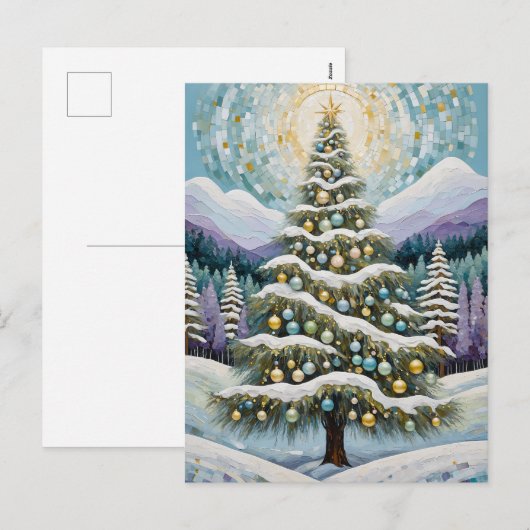Gilded Evergreen Feestdagenkaart (Voorkant / Achterkant)