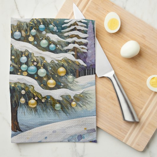 Gilded Evergreen Theedoek (Quarter Fold)