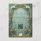 Gilded Fairytale Art Nouveau Wedding Informatiekaartje (Voorkant)