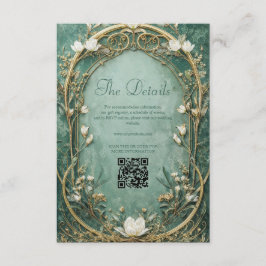Gilded Fairytale Art Nouveau Wedding Informatiekaartje