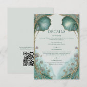 Gilded Fantasy Art Nouveau Wedding Informatiekaartje (Voorkant / Achterkant)