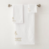 Gilded Faux Gold Calligraphy Groom Mr Gift Bad Handdoek (Insitu)