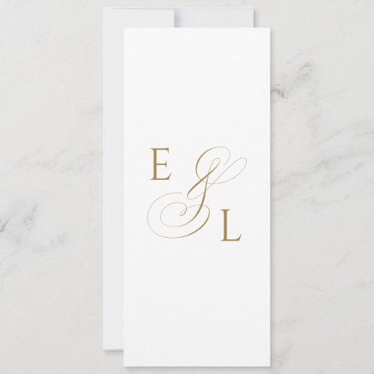 Gilded Faux Gold Calligraphy Romantic Wedding Kaart (Achterkant)