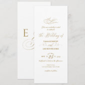 Gilded Faux Gold Calligraphy Romantic Wedding Kaart (Voorkant / Achterkant)
