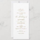 Gilded Faux Gold Calligraphy Romantic Wedding Kaart (Voorkant)
