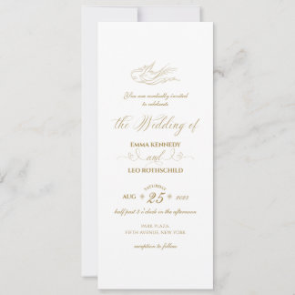 Gilded Faux Gold Calligraphy Romantic Wedding Kaart