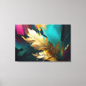 Gilded Feather – Luxe Abstract Elegance Canvas Afdruk (Voorkant)