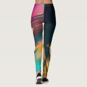 Gilded Feather – Luxe Abstract Elegance Leggings (Achterkant)