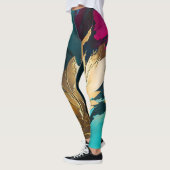 Gilded Feather – Luxe Abstract Elegance Leggings (Links)