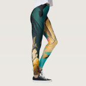 Gilded Feather – Luxe Abstract Elegance Leggings (Rechts)