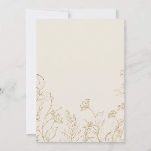 Gilded Floral | Bourgogne en goud Het huwelijk van Kaart (Achterkant)