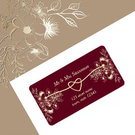 Gilded Floral Burgundy Gold Etiket