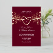 Gilded Floral Burgundy Roos Gold Wedding Folie Uitnodiging (Staand Voorkant)