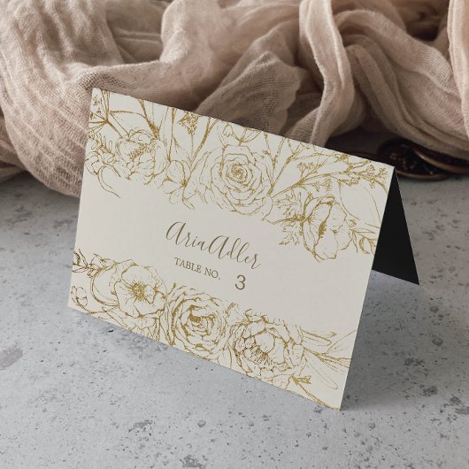 Gilded Floral | Cards voor crème en gouden bruilof Kaart