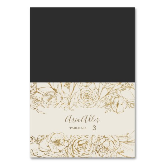 Gilded Floral | Cards voor crème en gouden bruilof Kaart (Voorkant)