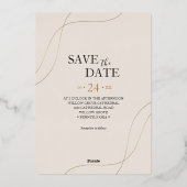 Gilded Floral | Casual bruiloft met goudolieramp Folie Uitnodiging (Achterkant)