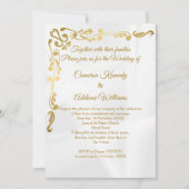 Gilded Floral | Casual bruiloft met goudolieramp Kaart (Voorkant)